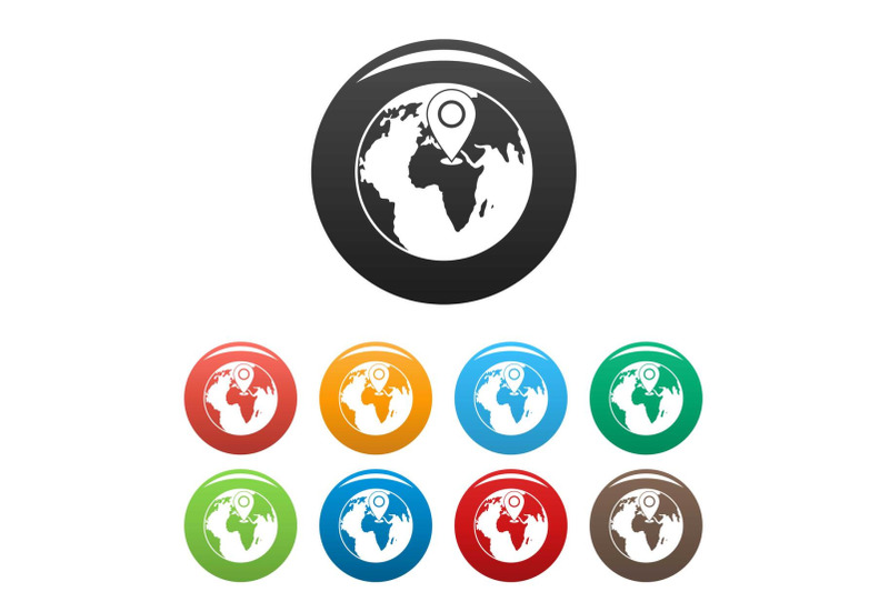 earth-navigation-icons-set-color-vector