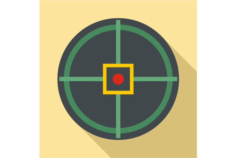 red-point-gun-aim-icon-flat-style