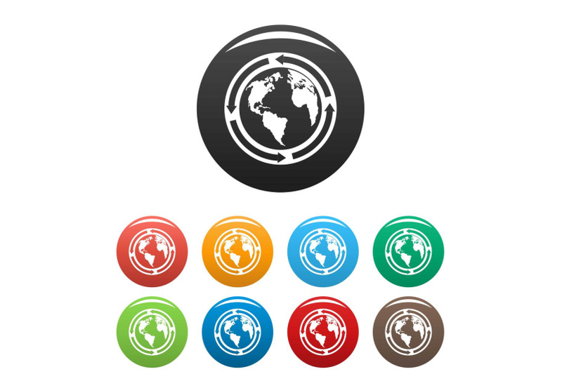 earth-icons-set-color-vector