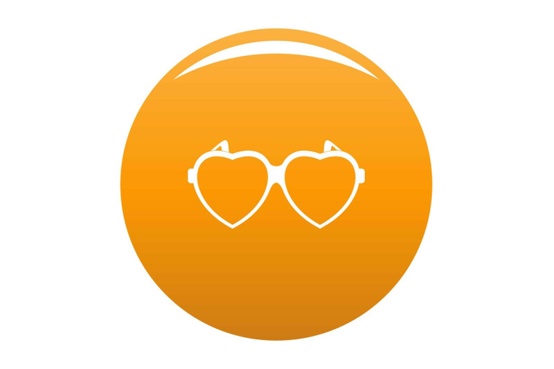 heart-eyeglasses-icon-vector-orange