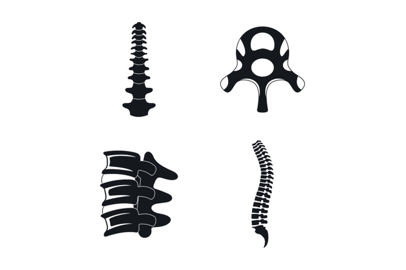 spine-orthopedic-vertebra-icons-set-simple-style