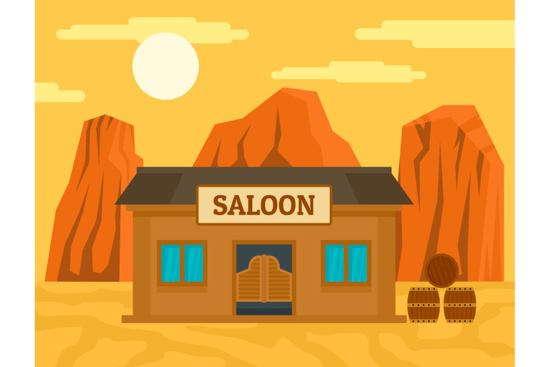 american-western-saloon-concept-background-flat-style