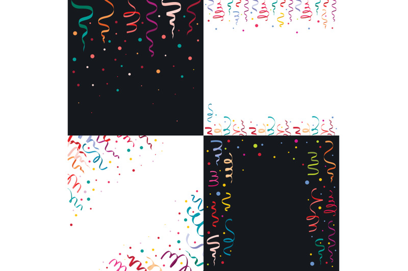serpentine-coil-ribbon-banner-concept-set-flat-style
