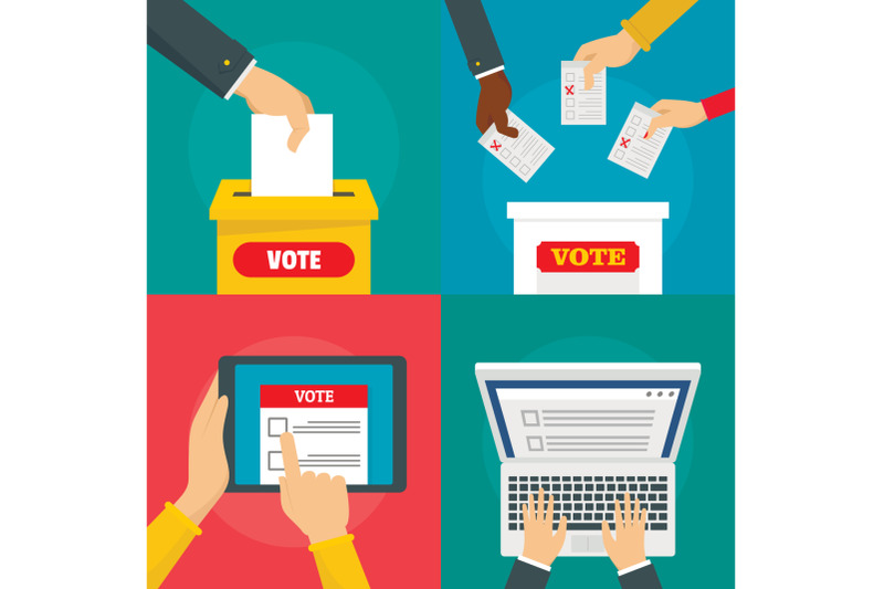 ballot-voting-box-banner-concept-set-flat-style
