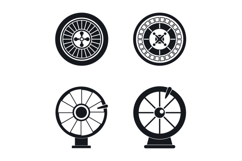 roulette-wheel-fortune-icons-set-simple-style