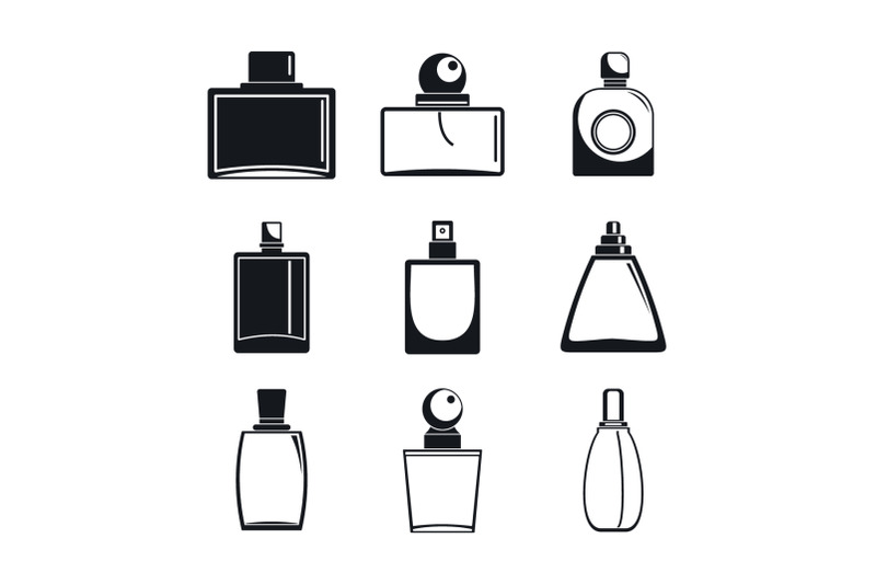 fragrance-bottles-perfume-icons-set-simple-style