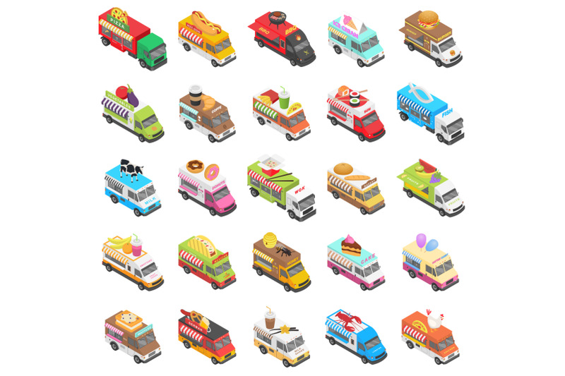 food-truck-transport-icons-set-isometric-style