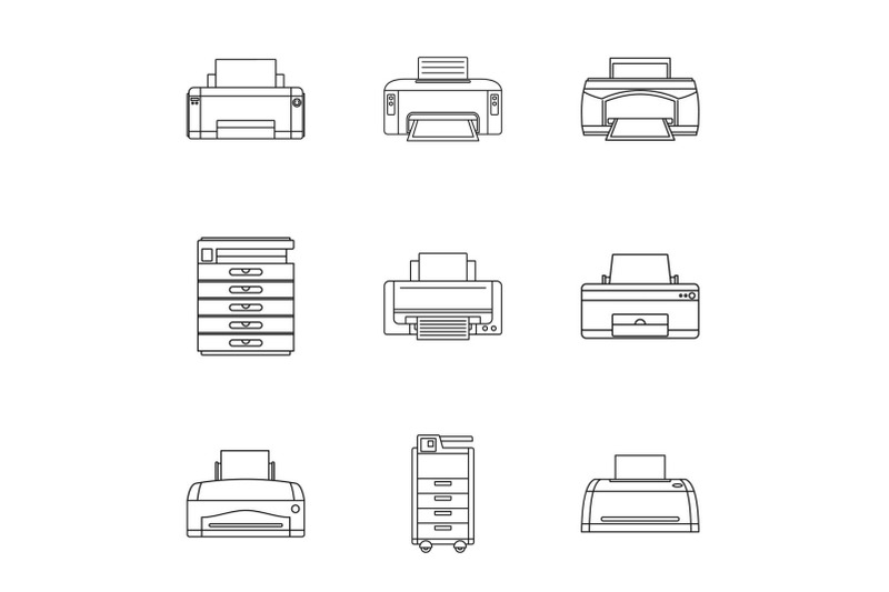 technical-specialist-icons-set-outline-style