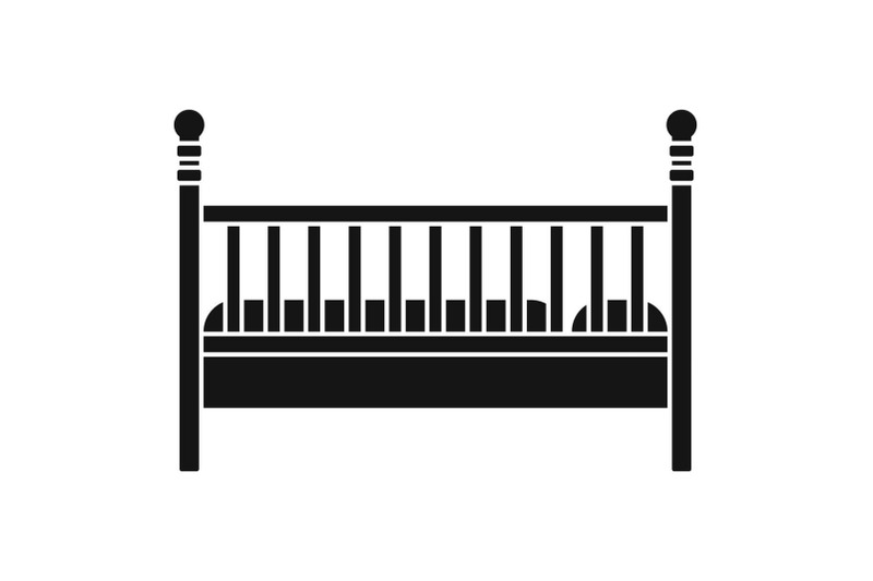 wood-baby-bed-icon-simple-style