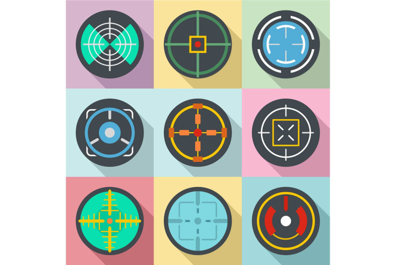 specific-purpose-icons-set-flat-style