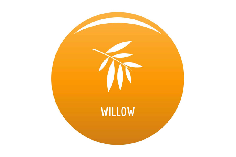 willow-leaf-icon-vector-orange