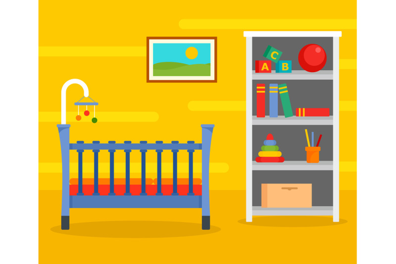 yellow-baby-room-background-flat-style