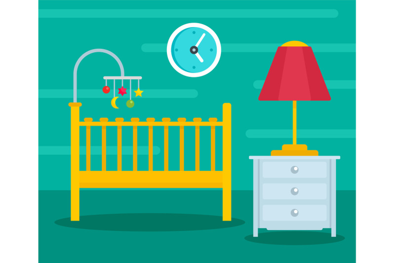 green-baby-room-background-flat-style