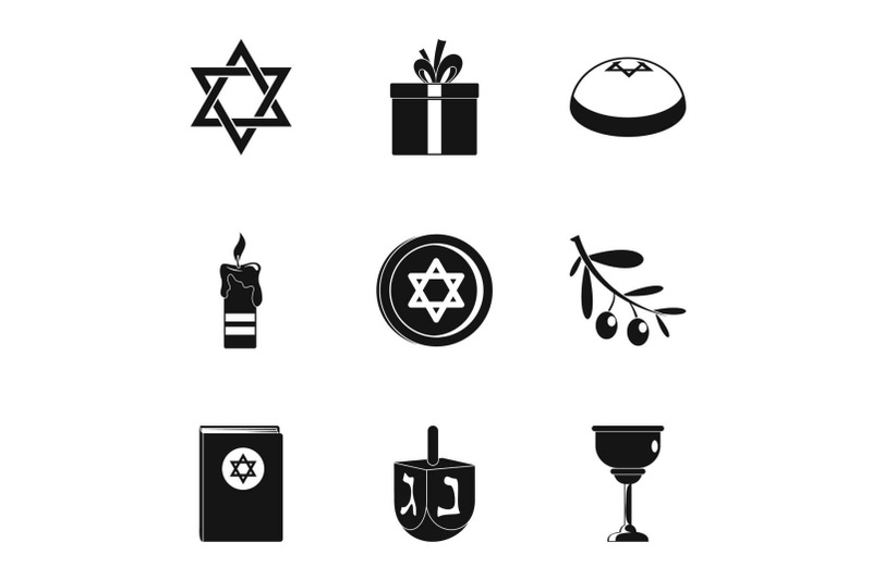 religionist-treatment-icons-set-simple-style