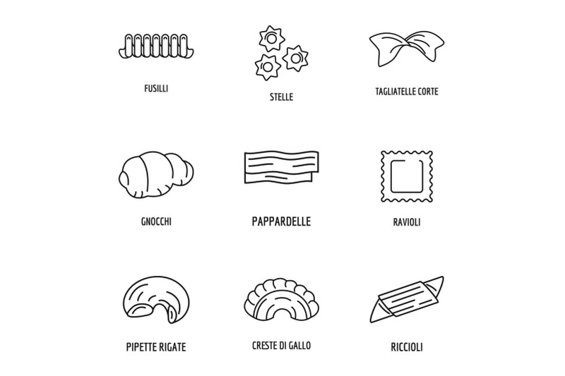 cheese-icons-set-outline-style