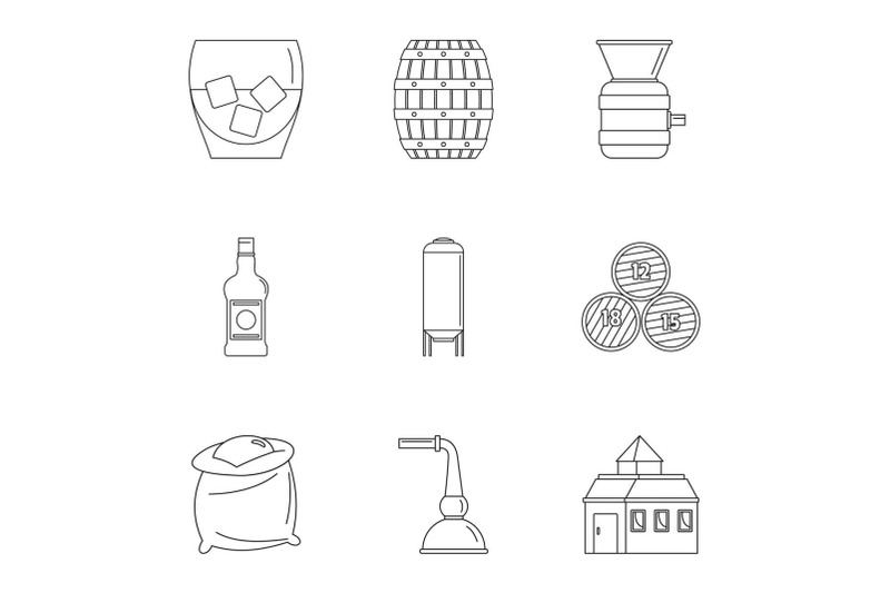 mill-icons-set-outline-style