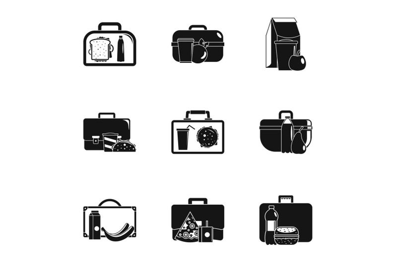 handbag-icons-set-simple-style