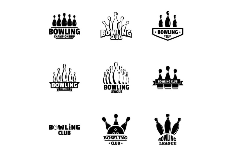 bowling-icons-set-simple-style