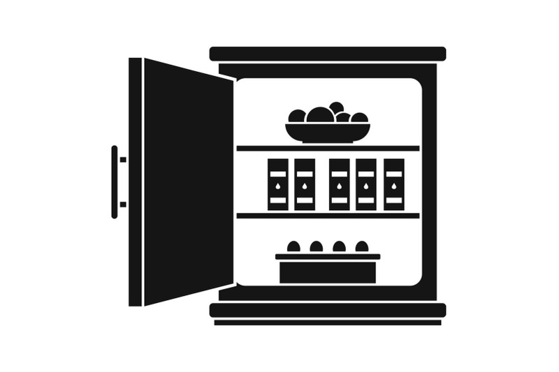 open-food-fridge-icon-simple-style