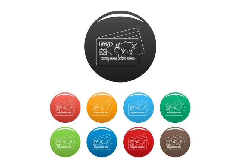 credit-card-icons-set-color-vector