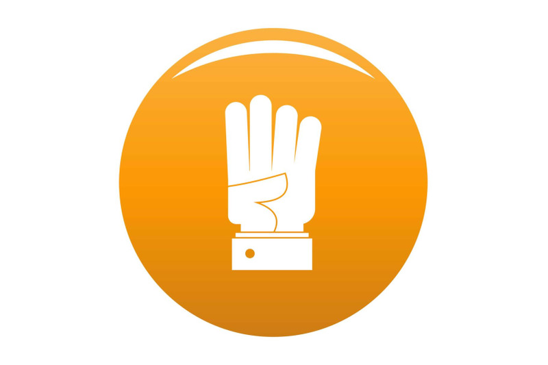 hand-four-icon-vector-orange