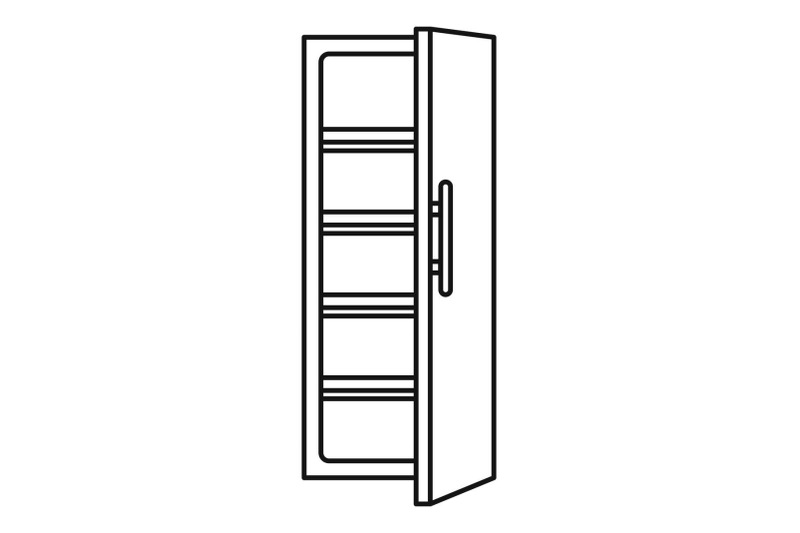 kitchen-fridge-icon-outline-style