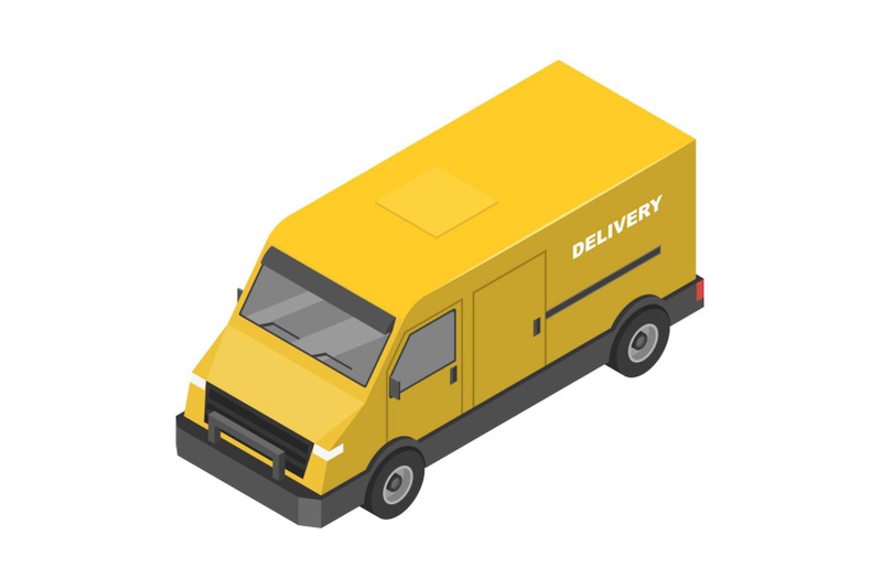 delivery-yellow-truck-icon-isometric-style