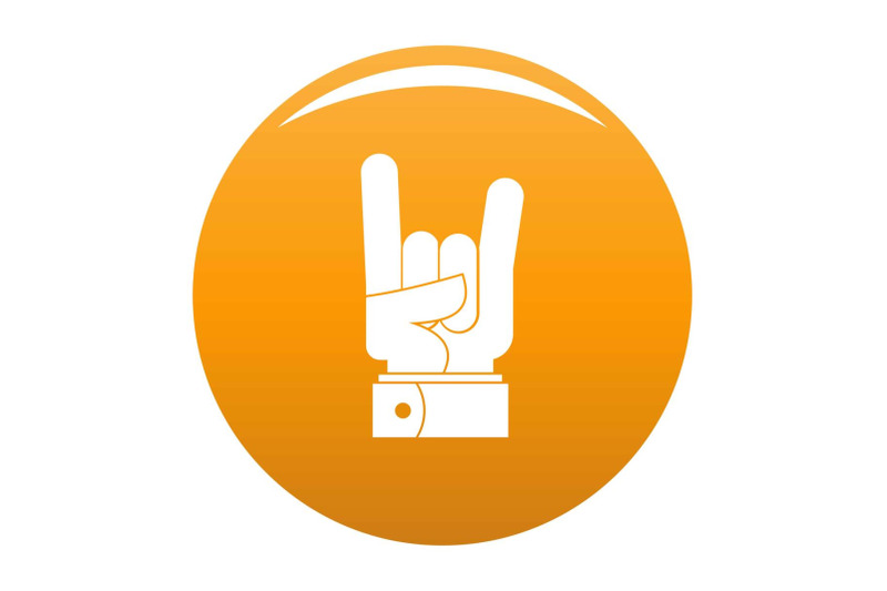 hand-rock-icon-vector-orange