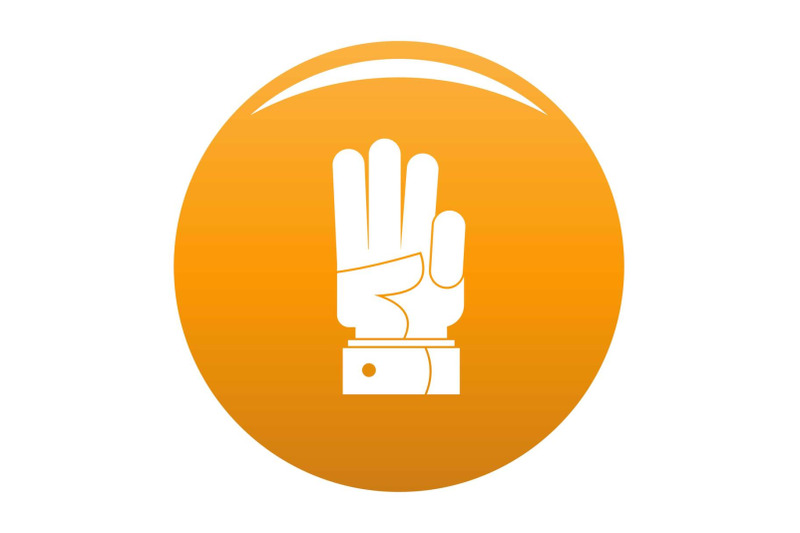 hand-three-icon-vector-orange