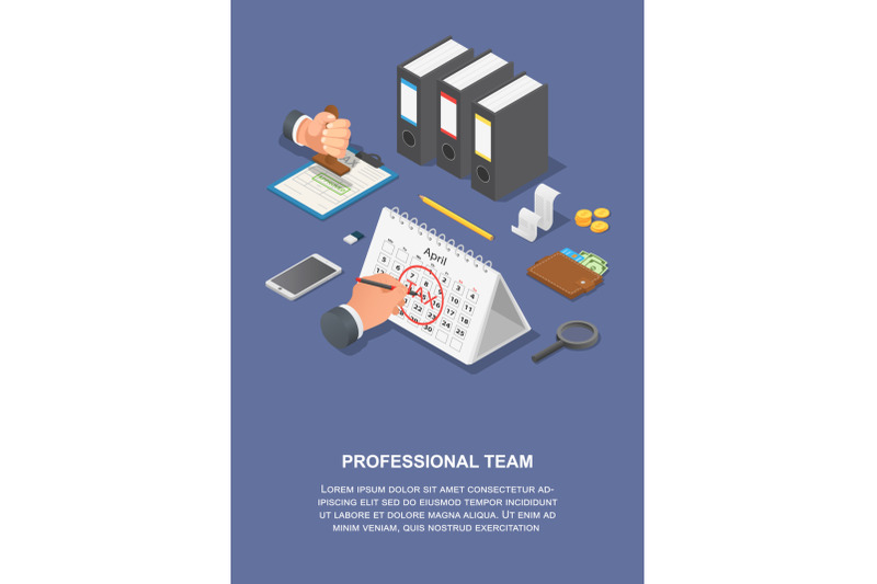 tax-professional-team-banner-vertical-isometric-style