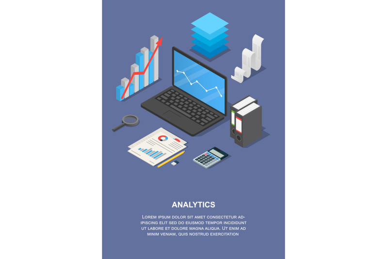 taxes-analytics-banner-vertical-isometric-style