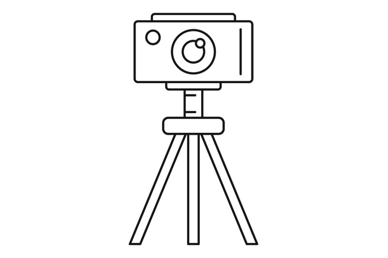 camera-on-tripod-icon-outline-style