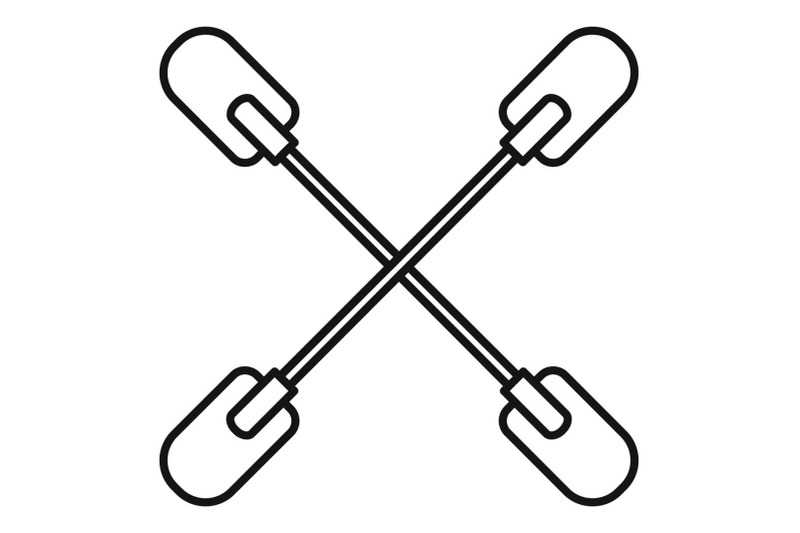 cross-paddle-icon-outline-style