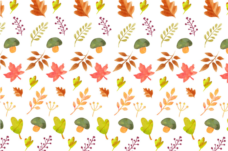 autumn-elements-watercolor-pattern