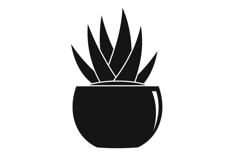 round-pot-aloe-icon-simple-style