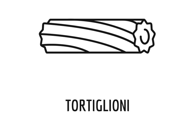 tortiglioni-pasta-icon-outline-style