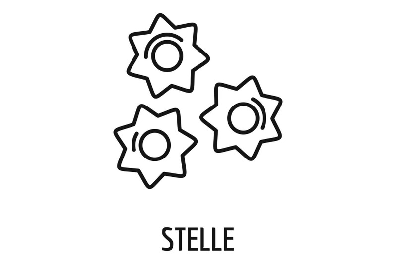 stelle-pasta-icon-outline-style