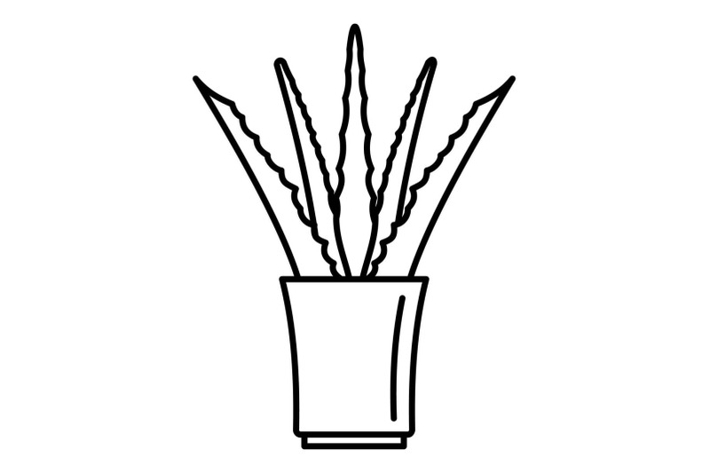 aloe-pot-icon-outline-style