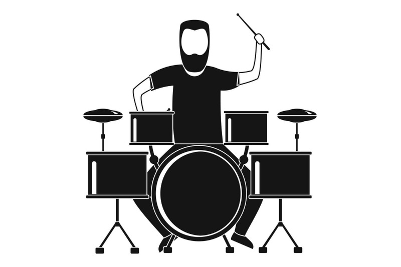 man-at-drums-icon-simple-style