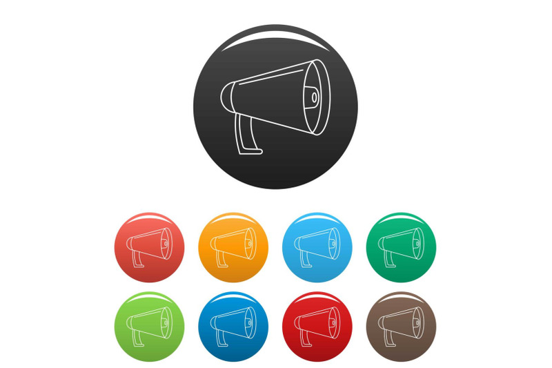 noise-of-megaphone-icons-set-color-vector