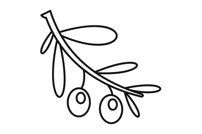 branch-olives-icon-outline-style