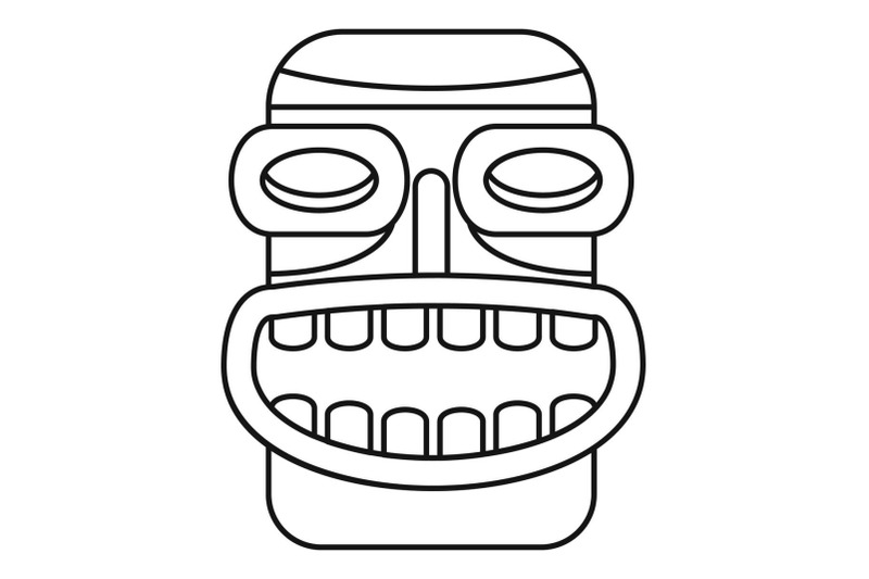 tiki-idol-smile-icon-outline-style