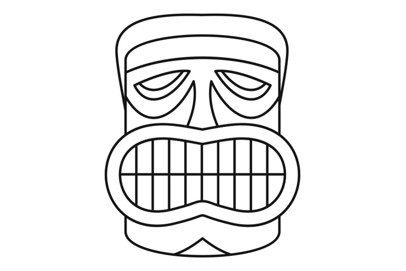 hawaii-idol-face-icon-outline-style