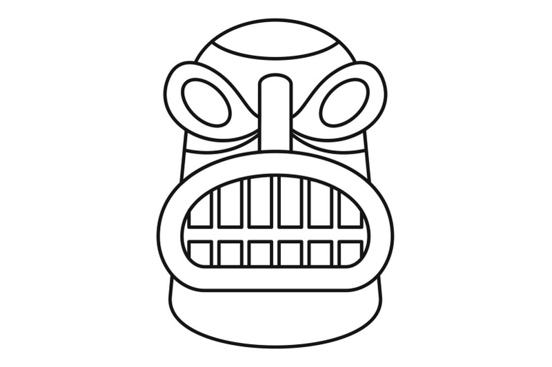 tiki-idol-head-icon-outline-style