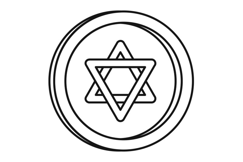 jewish-coin-icon-outline-style