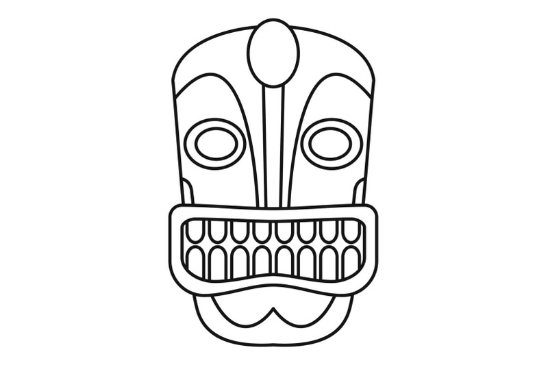 tiki-idol-face-icon-outline-style