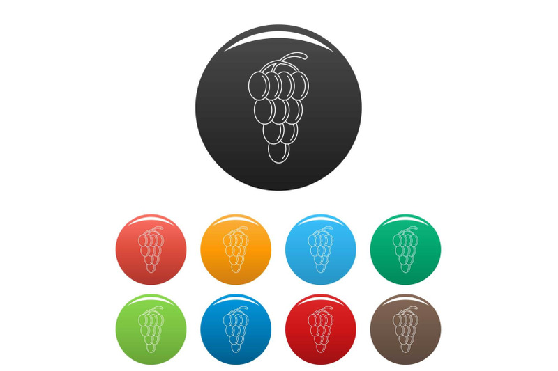 mellow-grape-icons-set-color-vector