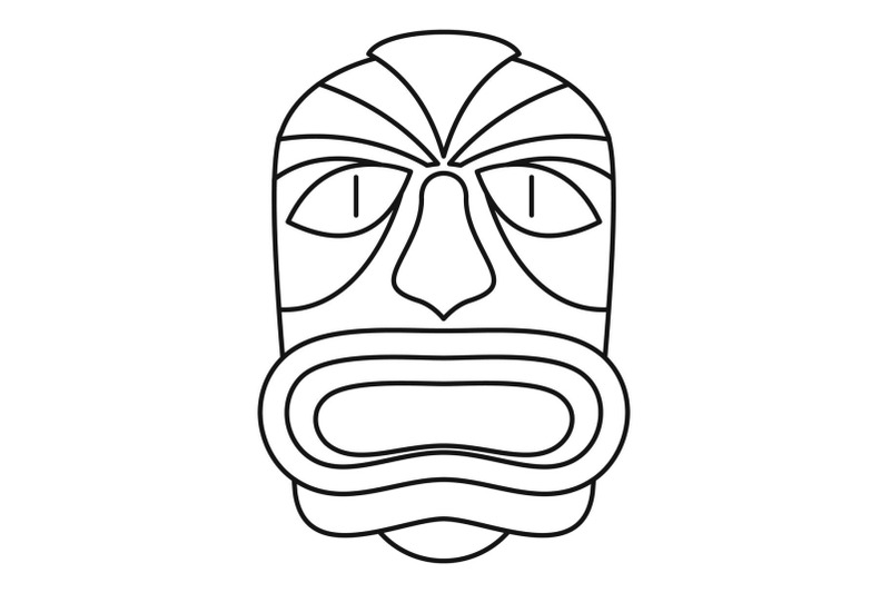 aztec-wood-idol-icon-outline-style