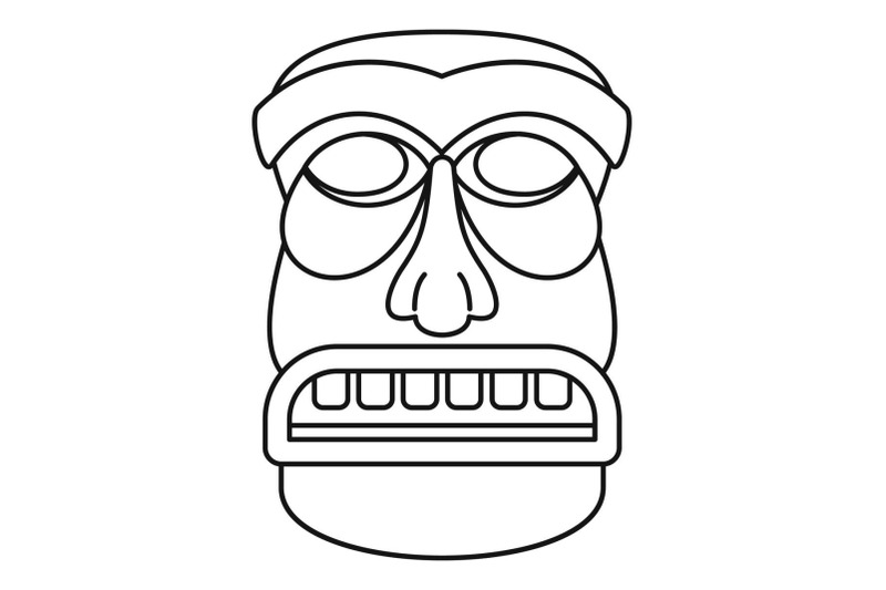 wood-tiki-idol-icon-outline-style