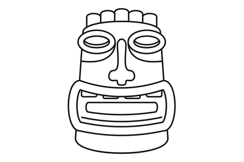 tiki-idol-mask-icon-outline-style